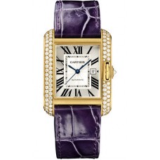 Cartier Tank Anglaise Yellow Gold With Diamonds WT100017 Replica