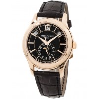 Patek Philippe Annual Calendar 5205R-010 Rose Gold Black Dial Watch Copy Replica